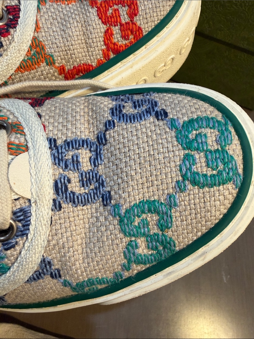 Gucci Multicolor GG Canvas Low-Top Sneakers - Picture 11 of 13
